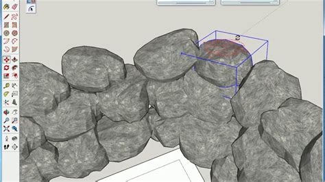 09 Sketchup Stacking Natural Stones In A Parking Lot Youtube