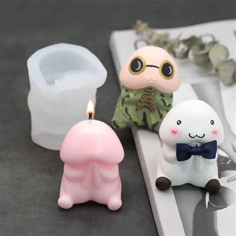 Cute Cartoon Male Penis Candle Silicone Mold Simulation Human Organ