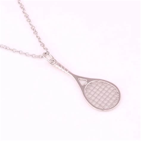 Drop Shipping Pcs Tennis Racket Pendant With Link Chain Tennis