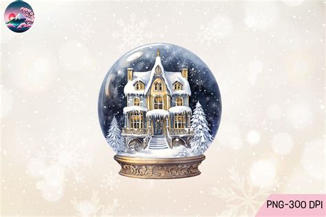 Beautiful Christmas House Snow Globe Graphic by Cherry Blossom ...