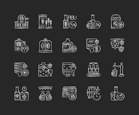 Brewing Chalk White Icons Set 1434100 Vector Art At Vecteezy