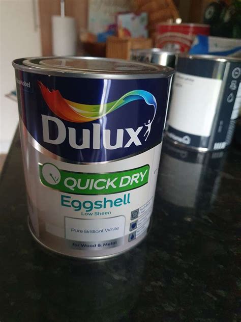 Freelywheely Dulux Quick Dry Eggshell Paint For Wood And Metal Pure