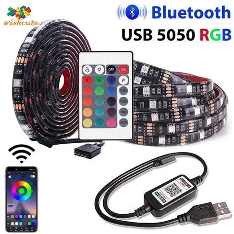 10M 30M LED luz USB Bluetooth 5050 2835 luz RGB SMD DC5V flexível