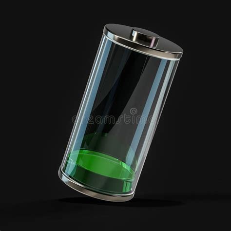 Battery Icon with Green Charge Indicator. 3D Stock Illustration ...