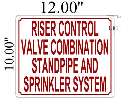 Fdny Signriser Control Valve Combination Standpipe And Sprinkler Hpd Signs The Official Store