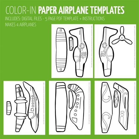 Easy Paper Airplane Templates To Print Color Craft And Fly