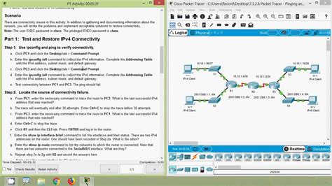 Packet Tracer Pinging And Tracing To Test The Path YouTube