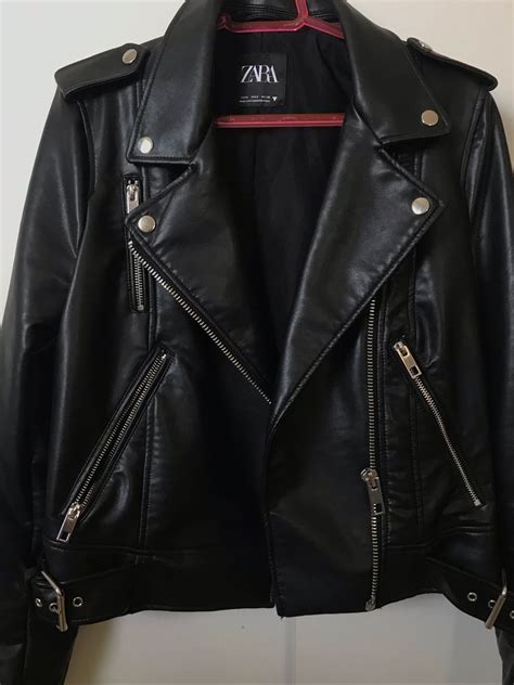 Jaqueta Biker De Poliuretano Preto Zara Casaco Feminino Zara Usado