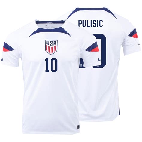 Nike Mens Usa 202223 Dri Fit Adv Home Jersey W Pulisic 10 Printing