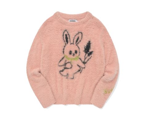 MUSINSA KIRSH Witty Bunny Nomad Jacquard Knit Pink