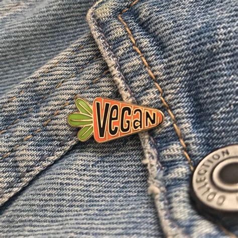 Vegan Brooch Enamel Pin Badge Enamel Pins Food For Less Healthy