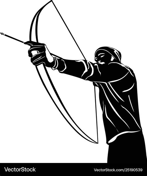 Archery sport silhouette Royalty Free Vector Image