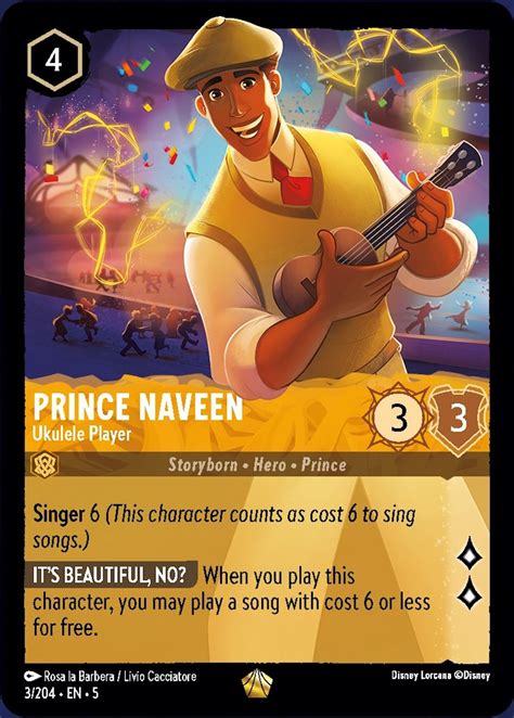 Prince Naveen Ukulele Player Enchanted 205 204 Disney Lorcana