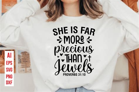 She Is Far More Precious Than Jewels Svg Graphic By Teeking124 · Creative Fabrica