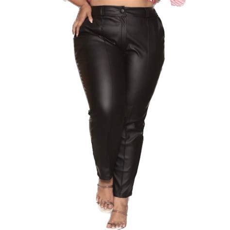 Calça feminina Courino Plus size Couro fake Couro Ecológico Shopee Brasil