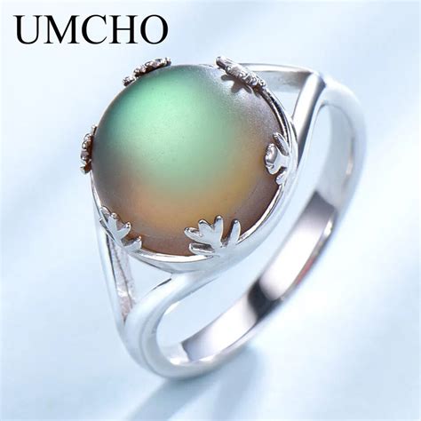 Umcho Aurora Anillos De Piedras Preciosas De Colores Para Mujer Joyer A