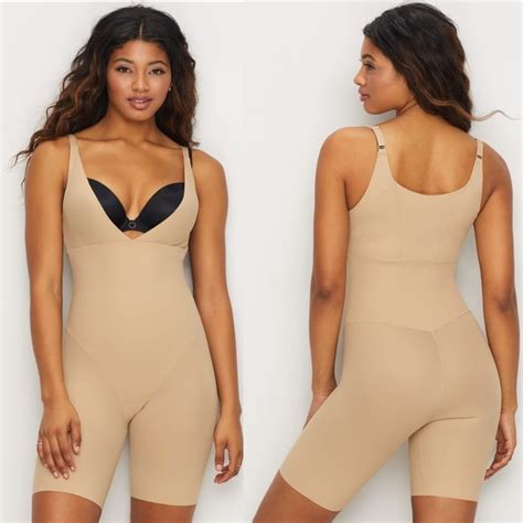 Maidenform Intimates Sleepwear Maidenform Sleek Smoothers Open Bust Long Leg Nude Body