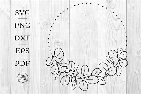 Eucalyptus wreath svg, Wedding Wreath svg, Botanical svg