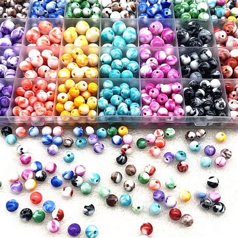 Neue 6 8 10 12mm Runde Charms Acryl Perlen Lose Spacer Perlen F R