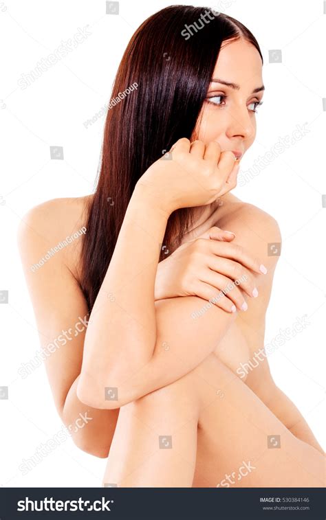 Стоковая фотография 530384146 Young Nude Woman Sitting On Floor