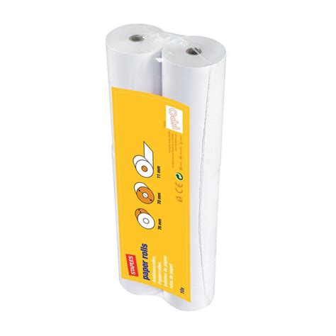 Staples Rolo De Papel 76 X 70 X 11 Mm Branco Embalagem De 10