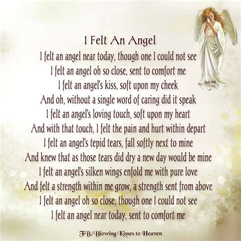 I Felt An Angel Angel Quotes Angel Messages Angel Prayers