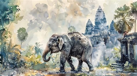 Illustrazione Ad Acquerello Di Un Elefante Foto Gratis