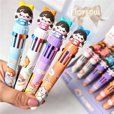 Jual Pulpen 10 Warna Karakter GIRL PITA Ballpoint Pena 10 In 1 Warna