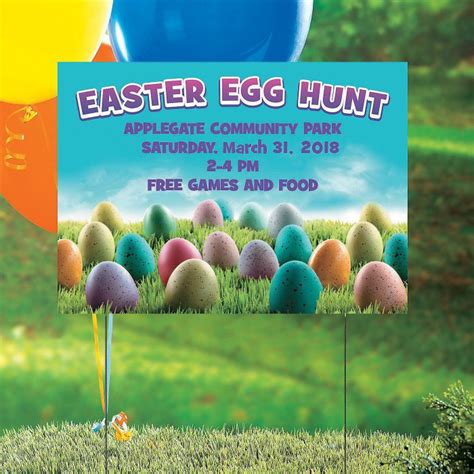 Personalized Easter Egg Hunt Yard Sign 1 Pieces