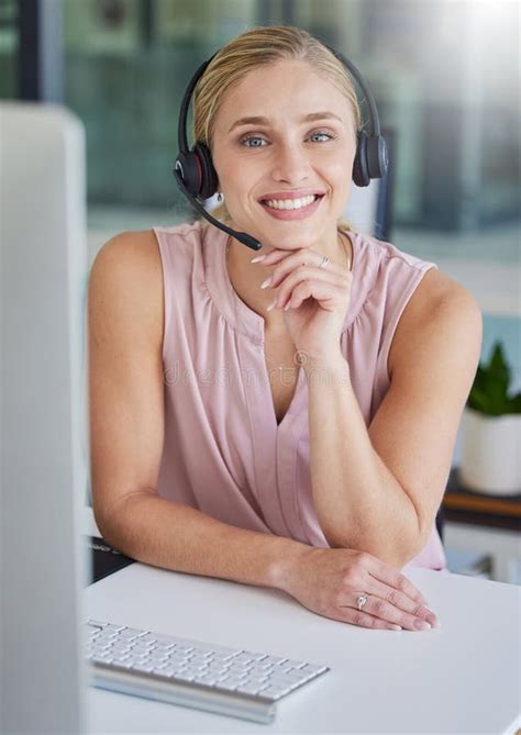 Crm Face Or Portrait Of Woman In Call Center With Smile Helping Or