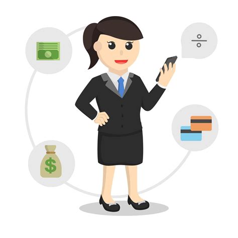 business woman online banking design 10689777 Vector Art at Vecteezy