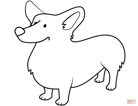 Funny Corgi Coloring Page Free Printable Coloring Pages