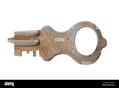 Old Rusty Key Isolated On White Background Stock Photo Alamy