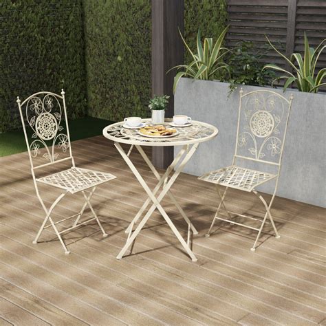 Piece Wrought Iron Outdoor Bistro Patio Sets