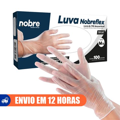 Luva Descart Vel Tpe Transparente Viniflex Sem P Un Nobre Shopee