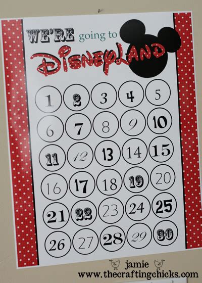 Free Printable Disney Countdown Calendar