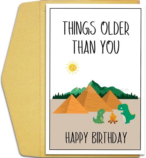 Qiliji Funny Dinosaur Birthday Card For Men Women Getting Old Birthday Card For Him