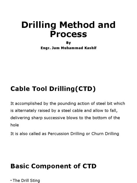 Lecture 3 - Drilling Methods and Process-1 | PDF | Drilling Rig | Oil Well