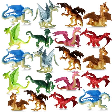 Buy Bedwina Mini Dragon Toy Figures - (Pack of 36) 2 Inch Plastic ...