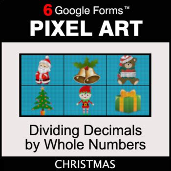 Christmas Dividing Decimals By Whole Numbers Pixel Art Math Google