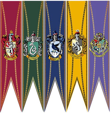 SHAPOKY Official Harry Potter Banner Hogwarts House Sigil Flag 150X30CM