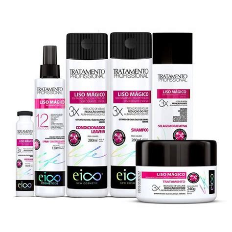 Kit Eico Liso Mágico Completo Selagem Gradativa 300g Kit de