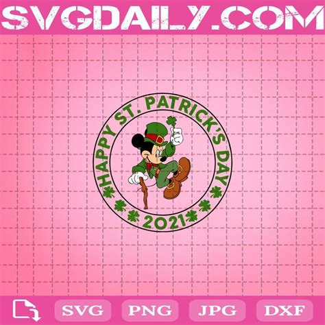 Mickey Happy St Patrick S Day 2021 Svg Mickey Leprechaun Svg Shamrocks