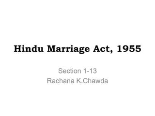 Hindu Marriage Act 1955 PPT