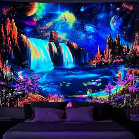 Amazon Fungarth Blacklight Galaxy Tapestry Planet UV Reactive