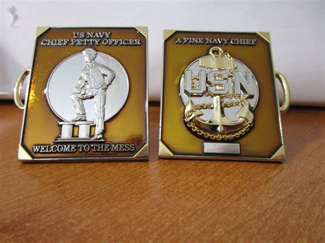 United States Navy Chief S Charge Book Cpo Challenge Coin Etsy