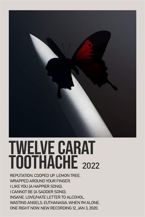 Twelve Carat Toothache By Post Malone Minimalist Album Polaroid Poster