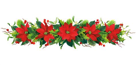 Poinsettia Clipart Top Border - Flower Wedding Decorations Png - Clip Art Library