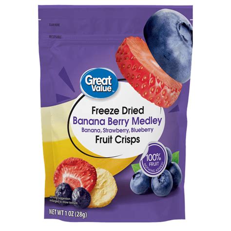 Great Value Freezed Dried Banana Meledy Fruit Crisps 100 Fruit 28g