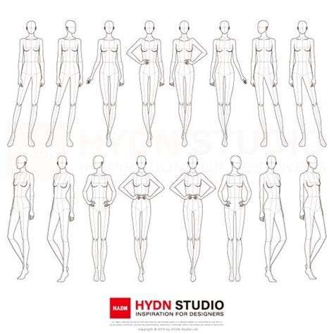 Fashion Pose Template 9head Vol02 Fashion Figure Drawing Illustration Fashion Design